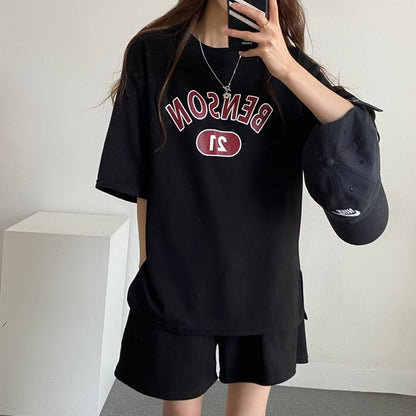 ZllKl 100% cotton-containing 2025 trade suit women's clothing large size two-piece set summer fashion casual sportswear short-sleeved shorts wholesale
