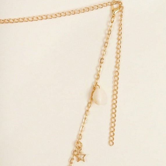 FB3358 2025 waist chain butterfly shell hollow pentagram pendant metal chain waist chain body chain