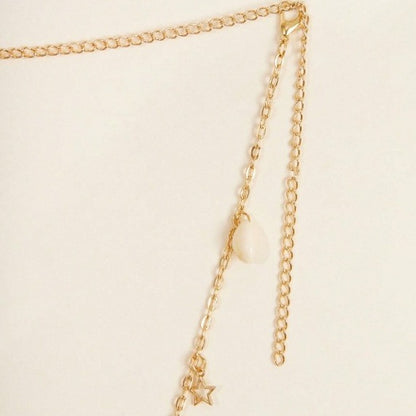 FB3358 2025 waist chain butterfly shell hollow pentagram pendant metal chain waist chain body chain