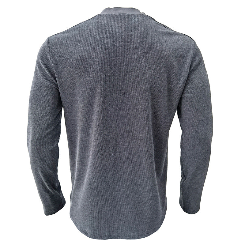 ZLLKL 2025 men's long-sleeved crew neck T-shirt, Popular trade men's bottoming shirt men's autumn Popular trade Henry t-shirt men's wholesale