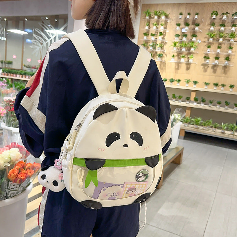 2025 ZLLKL Cartoon cute panda backpack popular new large-capacity casual schoolbag versatile personality national style travel bag women