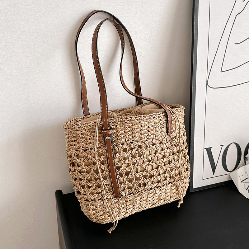 ZLLKL 2025Summer casual simple large-capacity bag women's  new fashion woven shoulder bag simple Popular tote bag