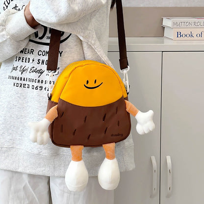 2025 ZLLKL Korean version of fashion mini canvas small bag popular new cute contrasting color doll shoulder bag soft cute messenger bag women