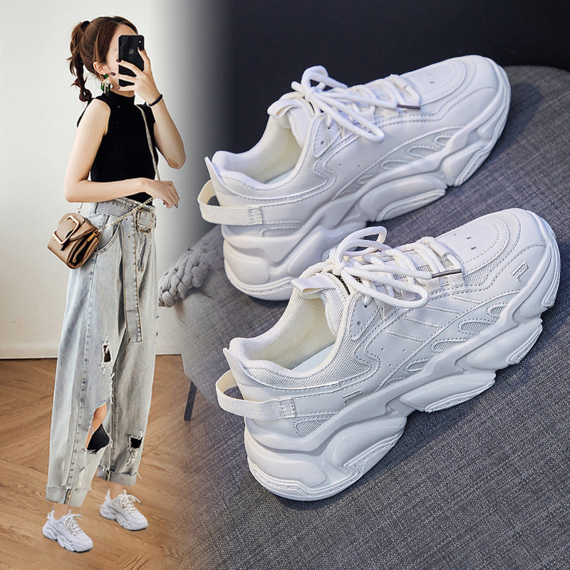 2025 dad shoes women's spring new ins trendy shoes Korean version shoes casual sports Internet celebrity street shot heightening shoes 175