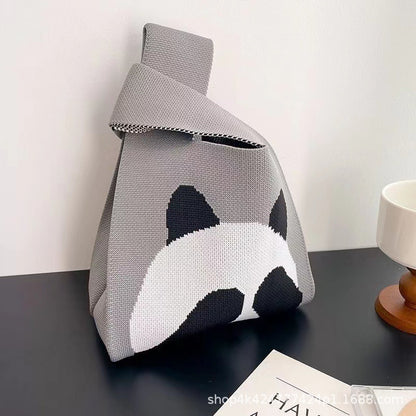 ZllKl  Knitted Bag with Hand Gift Bag Handbag Rabbit Hand Bag Ins Large Capacity Gift Bag Small Handbag Wrist