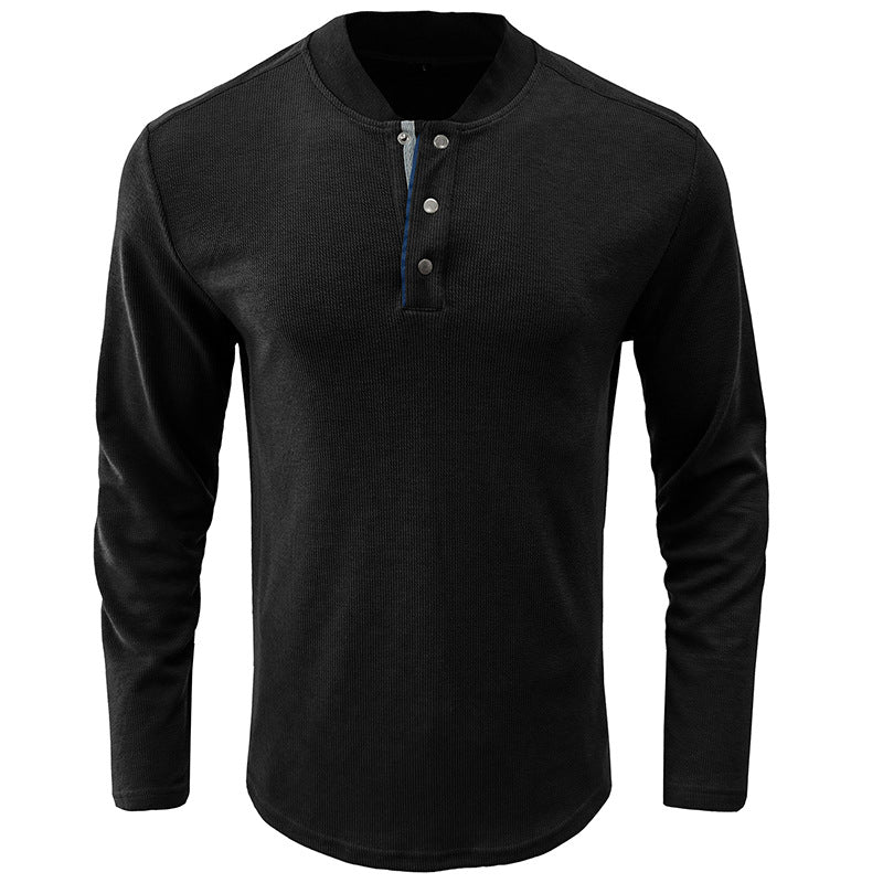ZLLKL 2025 men's long-sleeved crew neck T-shirt, Popular trade men's bottoming shirt men's autumn Popular trade Henry t-shirt men's wholesale