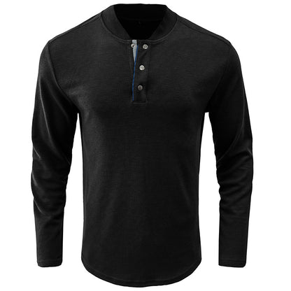 ZLLKL 2025 men's long-sleeved crew neck T-shirt, Popular trade men's bottoming shirt men's autumn Popular trade Henry t-shirt men's wholesale