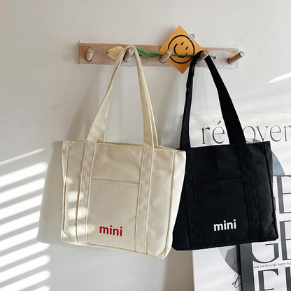 2025 ZLLKL Korean version of canvas tote bag popular new fashion and leisure simple shoulder bag versatile large-capacity student shopping bag
