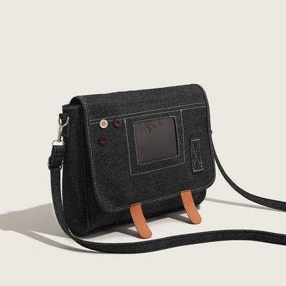 ZLLKL 2025 transparent pain bag women's popular new large-capacity denim small square bag two-dimensional single shoulder messenger baby bag