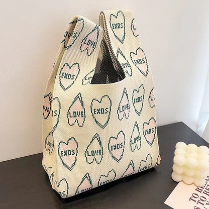 ZllKl  Knitted Bag with Hand Gift Bag Handbag Rabbit Hand Bag Ins Large Capacity Gift Bag Small Handbag Wrist