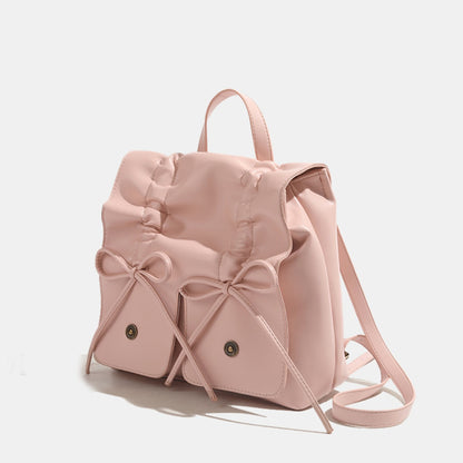ZLLKL 2025 Sweet Bow Backpack Women's popular Trendy Fashion Korean Folded Backpack Casual Large Capacity Handbag