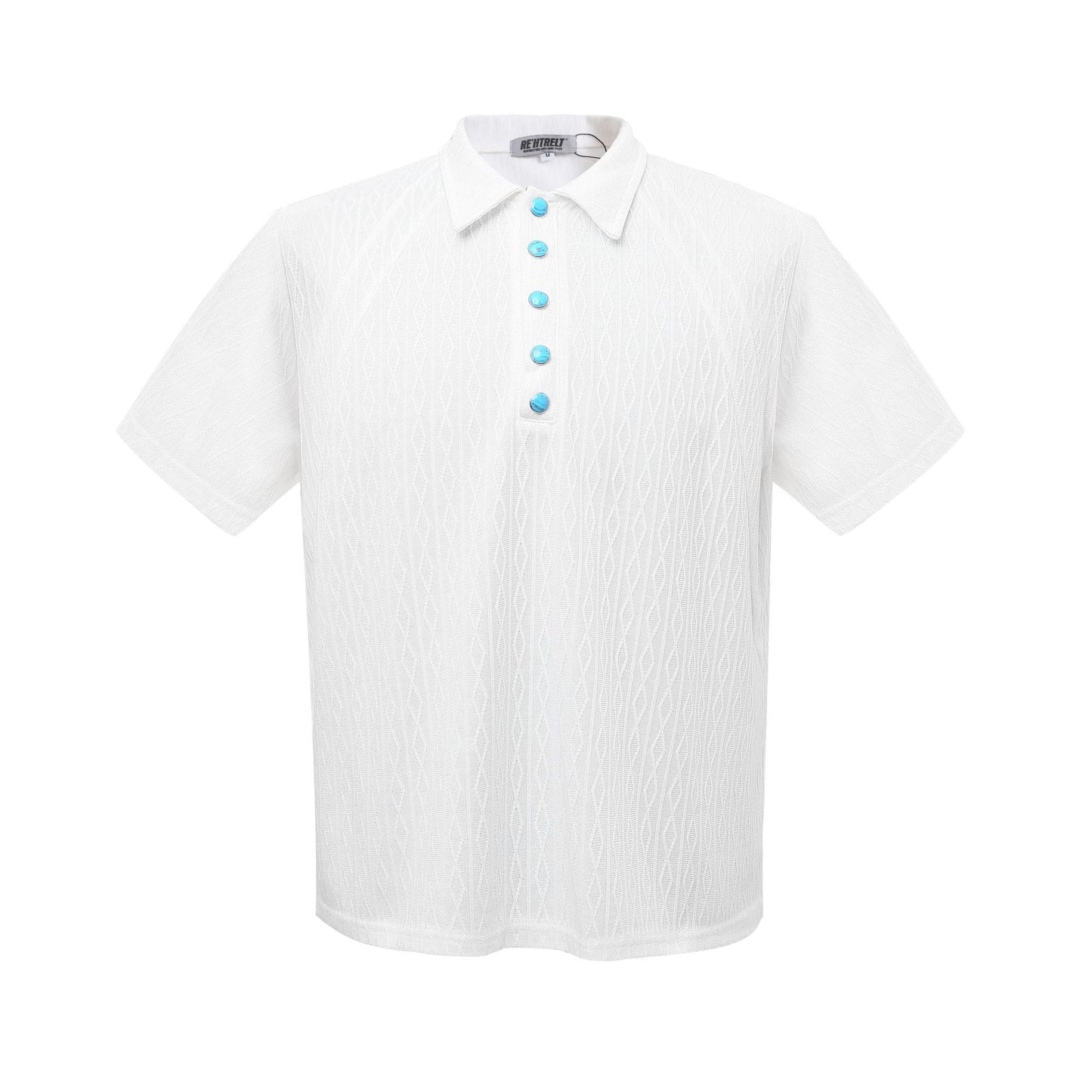 K64 2025n street tide deconstruction lapel old money style design men's high-end short and wide cleanfit short-sleeved T-shirt