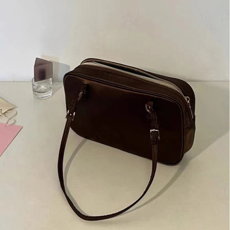 ZLLKL 2025 Bag women popular Xiaohongshu popular portable Boston bag high sense retro shoulder underarm bag method stick bag