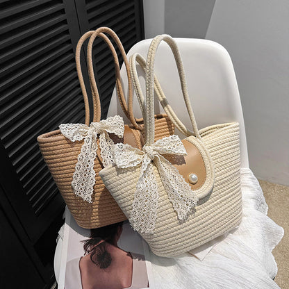 ZLLKL 2025Cross-border bags women's bags  new simple fashion bags large capacity shoulder armpit bag straw tote bag