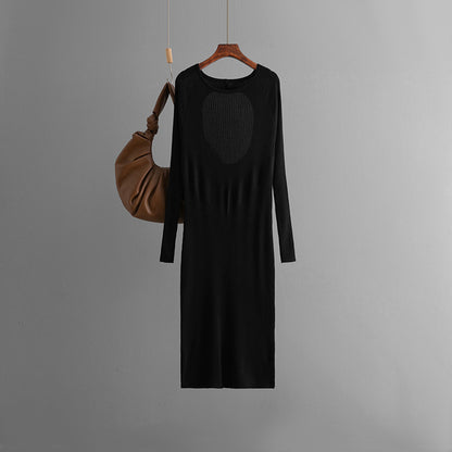 ZllKl 2025  knitted dresses, autumn inner fit, slim and thin back, hollow trousers, sweater, bottoming skirt