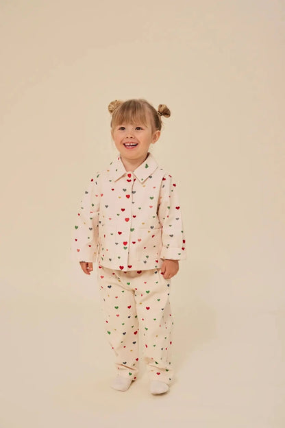 KS Kids Sweaters 2024 New Kids Girls Boys Cute Print Sweatshirts and Pants Outfit Set Outwear Baby Clothes