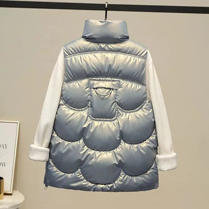 2023 New Down Cotton Vest Women Autumn Winter Short Loose Casual Waistcoat Womens Fashion Large Size Sleeveless Jacket Top