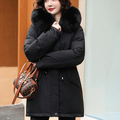 Winter Clothes Women Heavy Jackets Coat Women Vintage Clothes Suit College Style Medium Length 2023 New Model