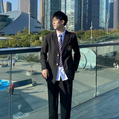 School Jacket Black DK Coat Japanese High School Uniform Preppy Style Top Women Men Blazer Students JK Suit Coat College Uniform