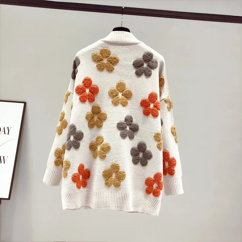 2023 spring and autumn fashion new women's knitted long-sleeved v-neck sweater cardigan jacket women loose western style