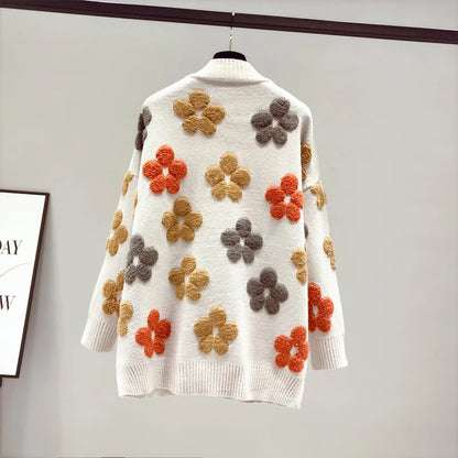 2023 spring and autumn fashion new women's knitted long-sleeved v-neck sweater cardigan jacket women loose western style