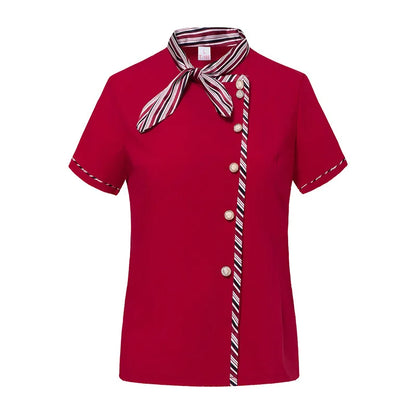 Wholesale Supply Hotel Waiter Short Sleeve Female Summer Work Clothes Restaurant Tea House Hot Pot Shop Uniform Custom Logo