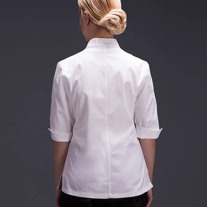 Women Restaurant Clothes Chef Waitress Jacket Work Uniform New Fashion Food Service Barista Wear