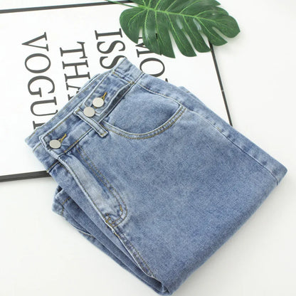 Plus Size Shorts Women 2023 Summer Fashion Double Buckle High Waist Wide Leg Jeans Loose Bottoms Oversized Curve Clothes