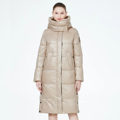 ICEbear 2023 Winter Fashionable Jacket Women's Hooded Warm Parkas Puffer Jackets Hight Quality Female Quilted Coat  GWD20155D