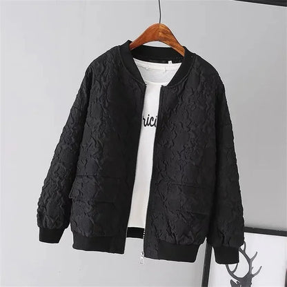 Solid Color Ladies Short Baseball Jacket  New Korean Spring Casual White Jacket Top Female Cardigan Zipper Jackets Fashion