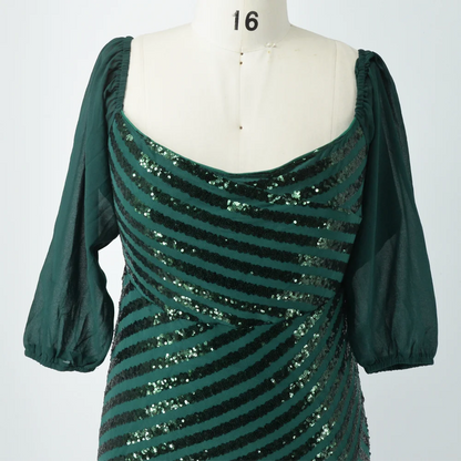 Plus Size Party Dresses Sexy Women Strapless Sequins Splicing Dresses Fashion Lady Solid Colour Wedding Guest Evening Dresses