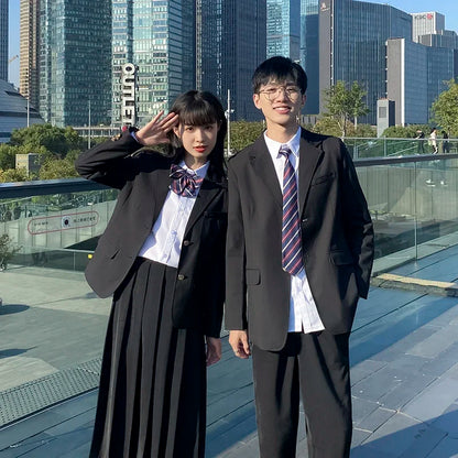 School Jacket Black DK Coat Japanese High School Uniform Preppy Style Top Women Men Blazer Students JK Suit Coat College Uniform