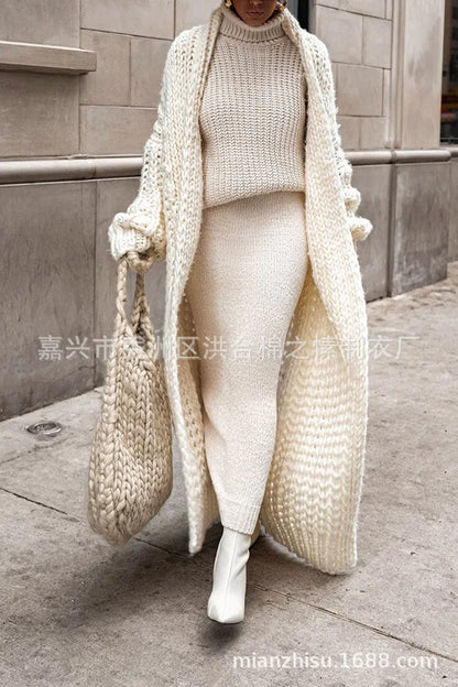 Hollow Out Women Sweater Spring and Autumn Cardigan Coats Casual Solid Knitted Cardigan Loose Clothes Women Oversized Cardigan