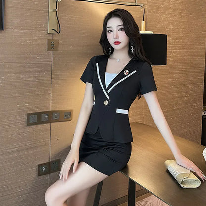 Spa Women's Set Sauna Suit Beautician Work Clothes Waiter Tunic Outerwear Uniform Beauty Salon Set Skirt 2-piece Set Wholesale