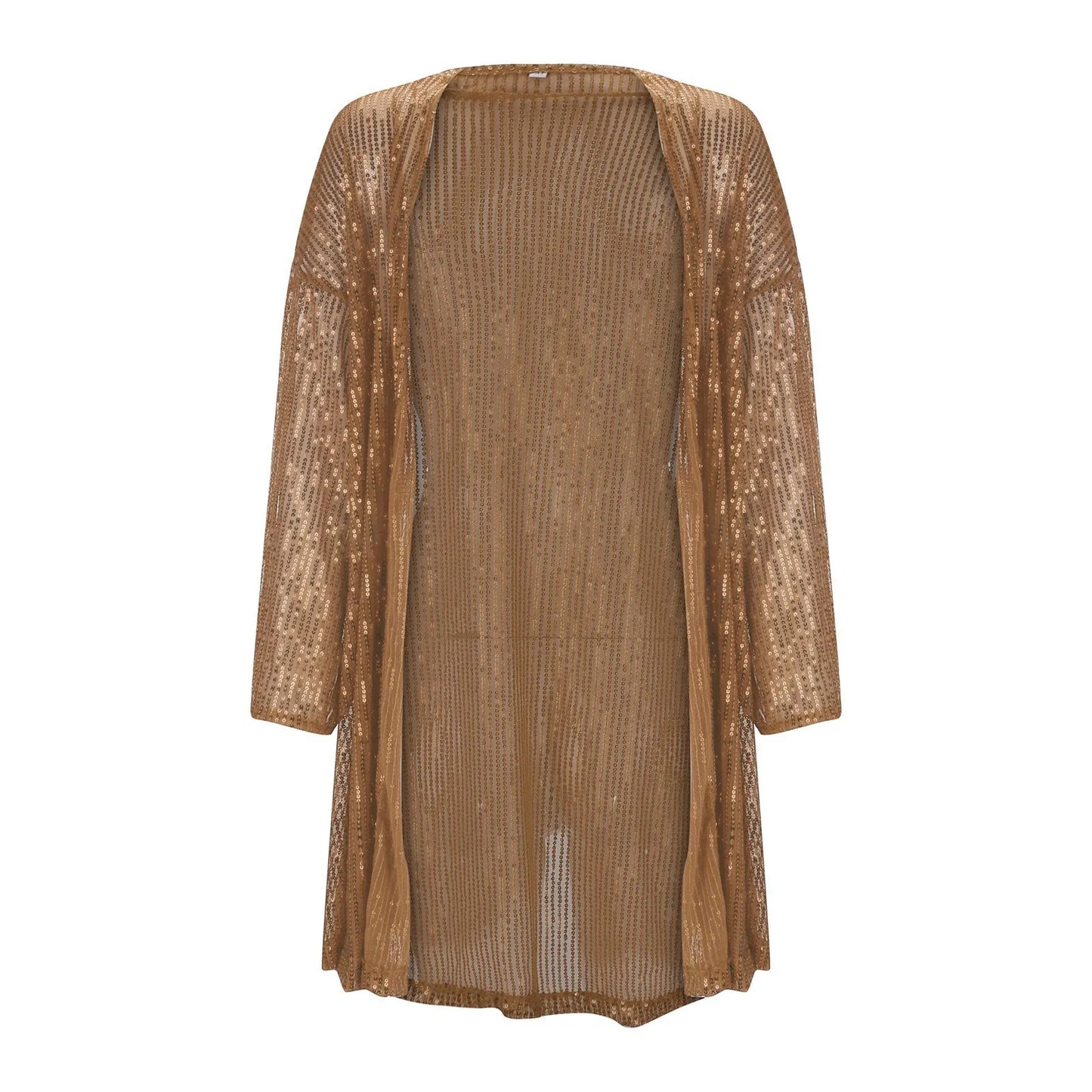 2023 Autumn Women's New Fashion Cardigan High Street Sequins Loose Comfortable Large Sequins Top Solid Party Club Cardigan Coat
