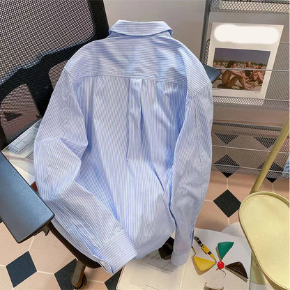 DAYIFUN Women Solid Hollow Out Shirts Lapel Long Sleeve Loose Waist Fashion Patchwork Blouse Female Chic Casual Poly Blusas 2024