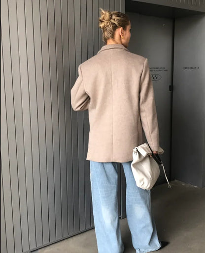 2024 Fall / Autumn Winter New Women Fashion Basic Wool Jacket Basic Blazer