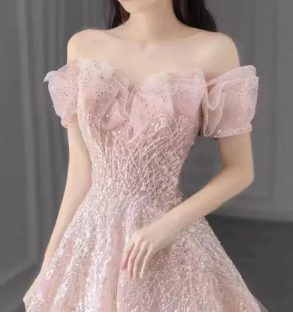 Retro Women's Party Dresses Princess Style Off The Shoulder Backless Strapless Skirts Banquet Dress for Women Vestidos De Fiesta