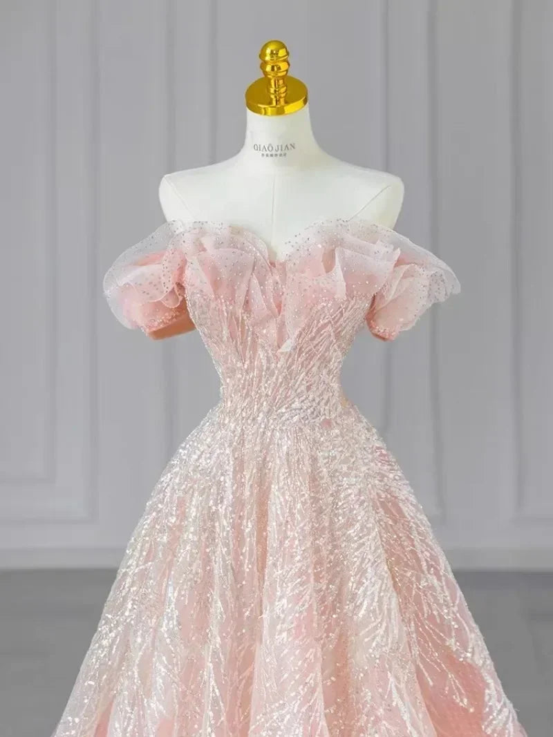 Retro Women's Party Dresses Princess Style Off The Shoulder Backless Strapless Skirts Banquet Dress for Women Vestidos De Fiesta