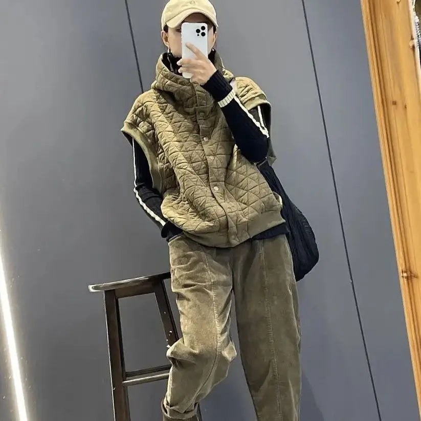 Fashion Autumn And Winter New Style Literature And Art Leisure Solid Color Box Hooded Sportswear Jacket