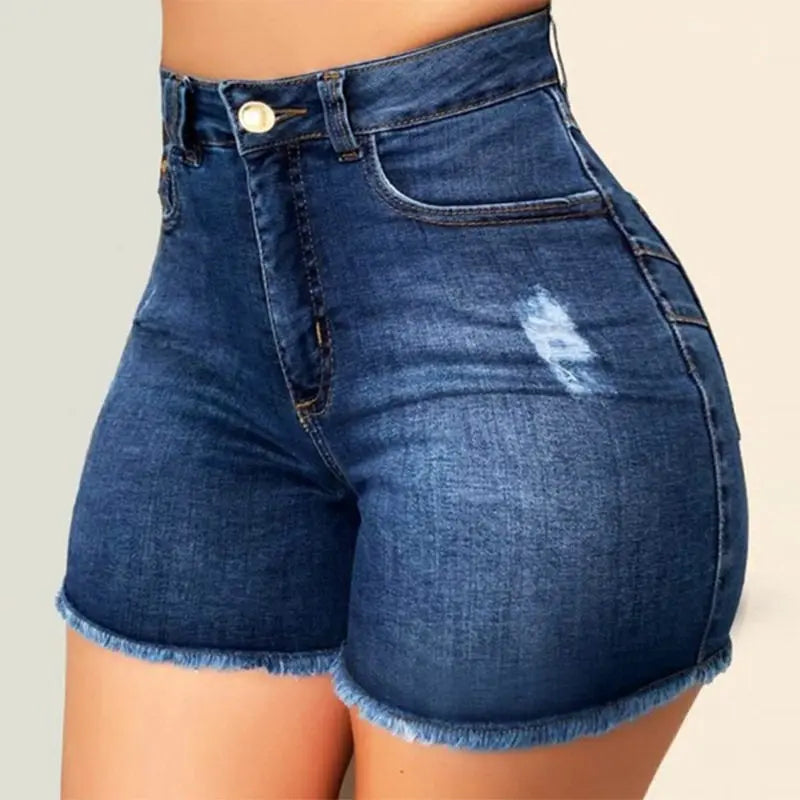 Summer Women's Hot Shorts High Waist Solid Color Woman Denim Shorts For Women Jean Shorts