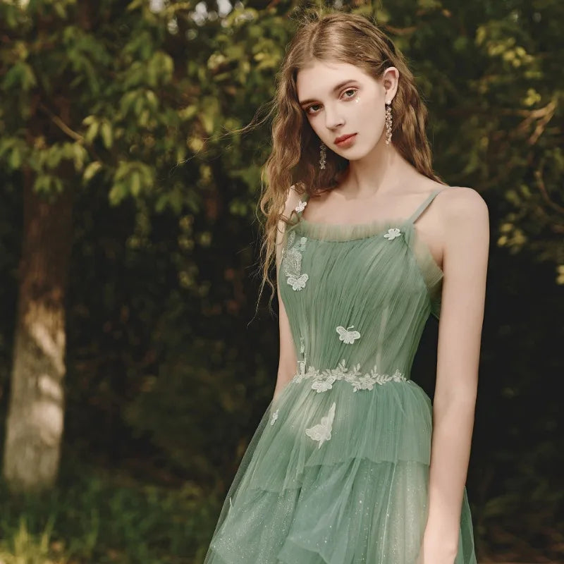 Women's Evening Party Dress French Style Retro A-line Sleeveless Shoulder Long Skirt Elegant Ladies Banquet Prom Dress For Women