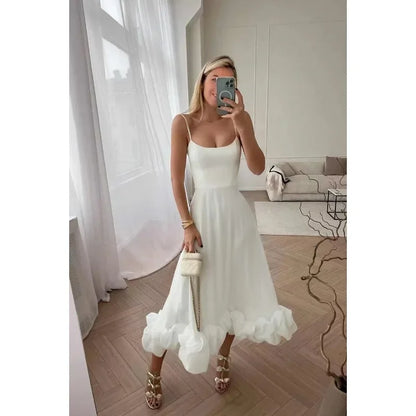 Fashion Dress for Women Sexy High Waist Spaghetti Strap Dress for Women U Neck Sleeveless Backless Elegant Party Formal Dress