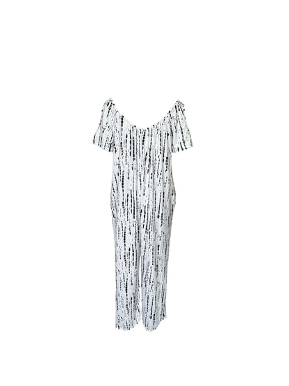 2024 AliExpress Europe and America cross-border Plus Size women's summer new camisole printed V-neck jumpsuit