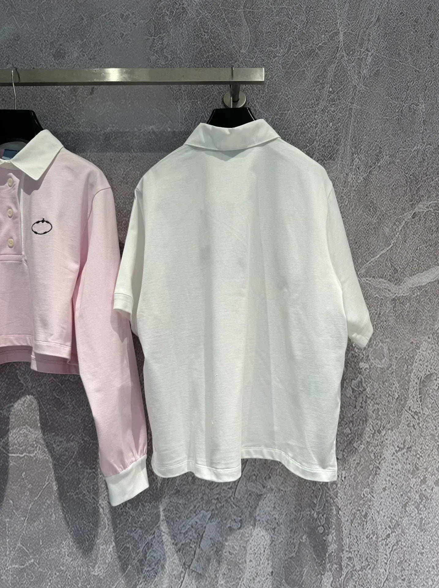 2024 Early Spring White Embroidered Knitted Cotton Turndown Collar Short sleeved Polo Shirt Women loose blouse tops t-shirt