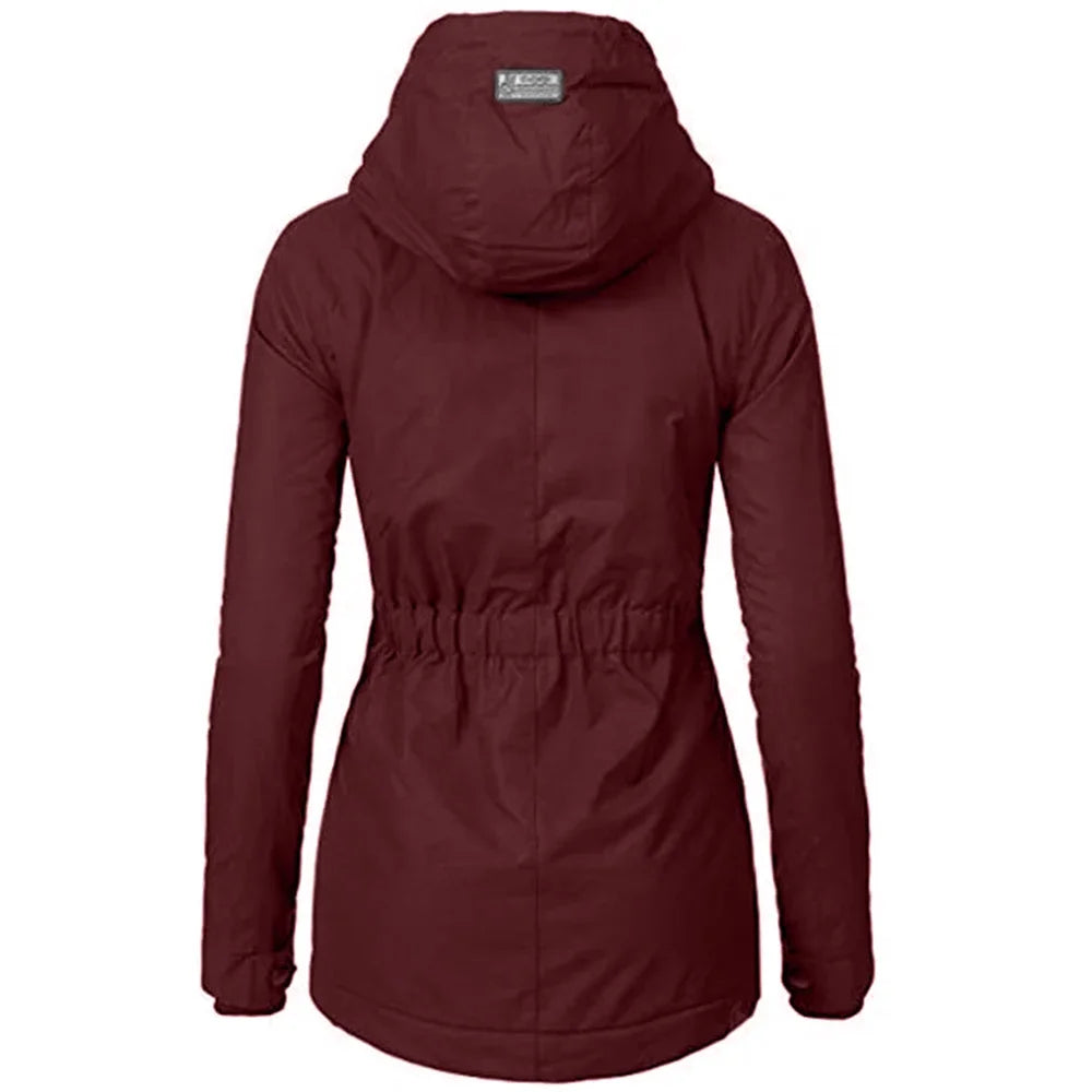 2024 New UZZDSS Winter Women Warm Parkas Hooded Thick Plush Winter Coats Female Mid-Long Cotton Jacket Warm Coat Outwear