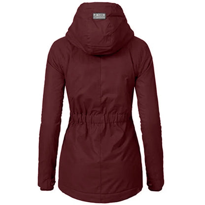 2024 New UZZDSS Winter Women Warm Parkas Hooded Thick Plush Winter Coats Female Mid-Long Cotton Jacket Warm Coat Outwear