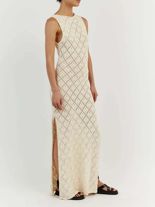 Crochet Cover Ups for Women Sexy Knitted See Through Bodycon Maxi Dress Beach Swimwear