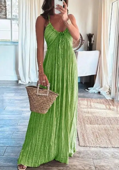 2023 Fashion Sexy New Summer Casual Sexy Suspenders Loose Long Dress Female Clothing Outfits