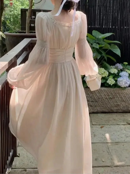 Women Fashion Elegant Casual Solid Party Dress Vintage Chic A-Line Birthday Prom Vestidos Female Clothes Robe Mujers New Summer
